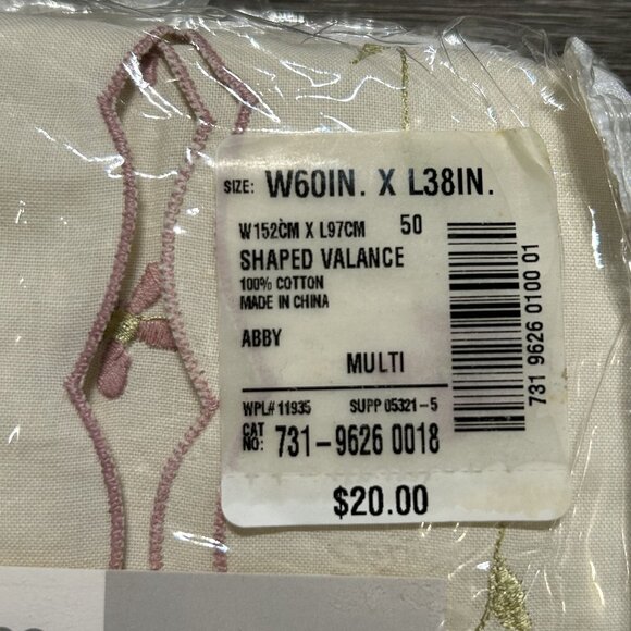 JCPenney Home 60"x24" Tier Curtain Pair 38" Valance Set Embroidered Floral - Picture 6 of 11